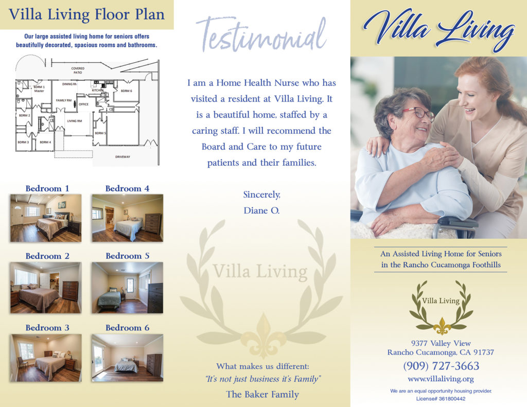 Luxury Assisted Living Home for Seniors, Villa Living Brochure Outside